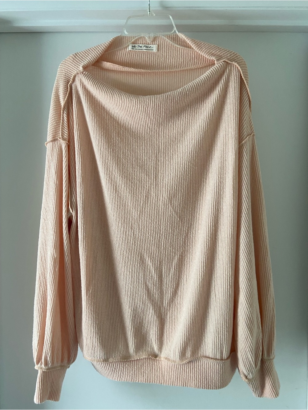 We The Free Blush Ribbed Scoop-Neck Sweater